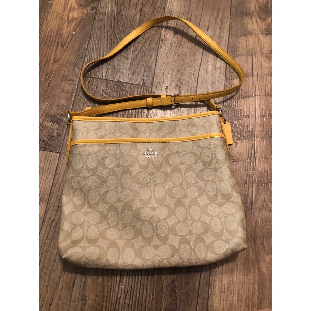 Yellow Coach Kitt Messenger crossbody bag